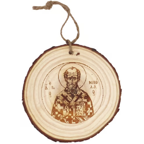 Wood St Nicholas Icon Ornament