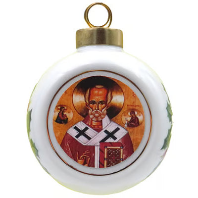 Porcelain St Nicholas Icon Ornament