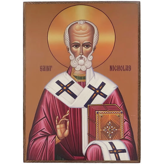 Saint Nicholas Mounted Icon Print