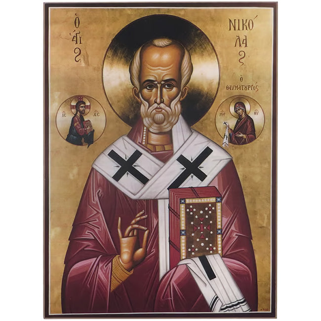 Saint Nicholas Mounted Icon Print