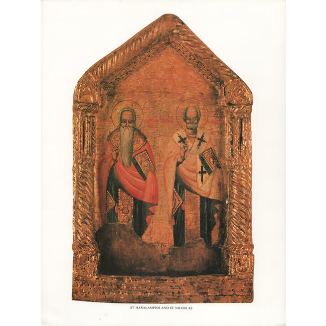 St. Haralampios & St. Nicholas Icon Print