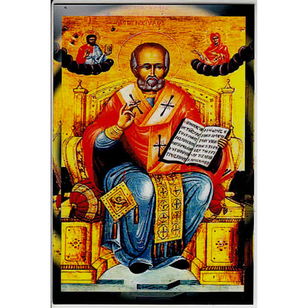 3 Laminated St. Nicholas Prayer Cards - Russian from Demre