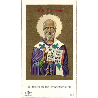 4 St. Nicholas Prayer Cards - Wonderworker