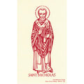 10 St. Nicholas Prayer Cards - Ade Bethune Red