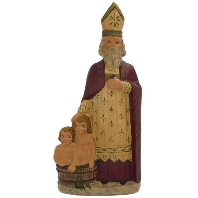 Saint Nicholas with Children Wax Figure