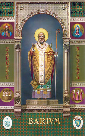 4 St. Nicholas Prayer Cards from Bari, Italy - Barium