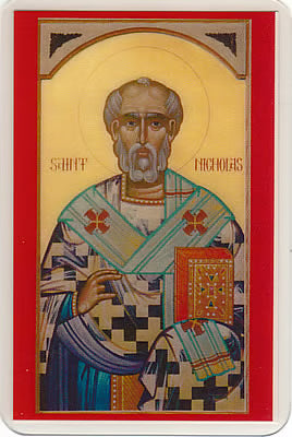 5 Laminated St. Nicholas Prayer Cards