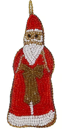 Red Beaded Nicholas Ornament