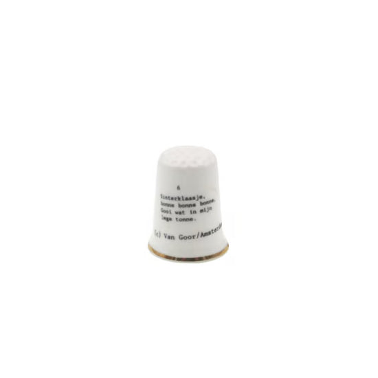Sinterklaas Thimble, Birchcroft China with "Sinterklaasje, bonne, bonne, bonne" song
